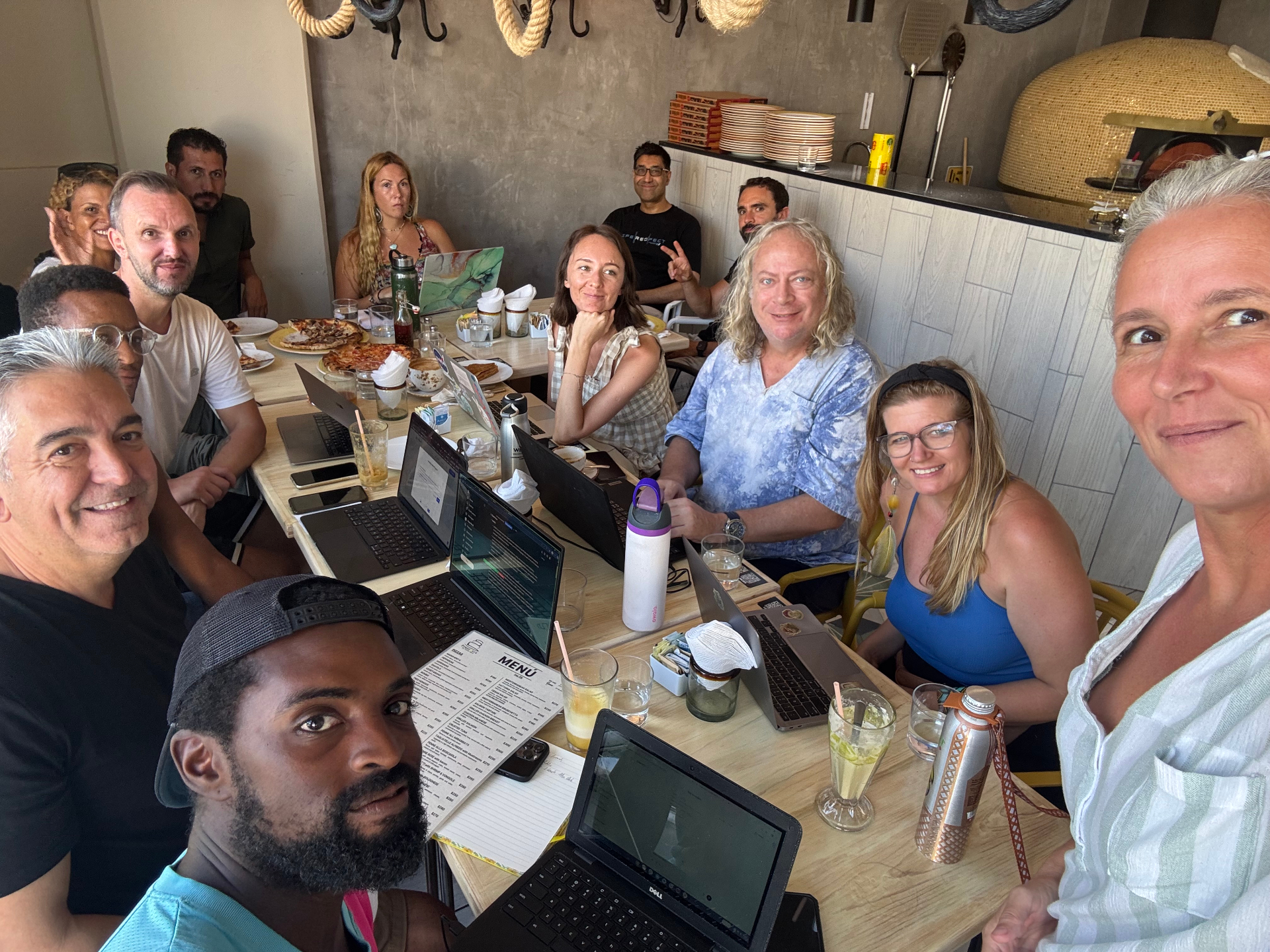 Working lunch with a builder cohort.